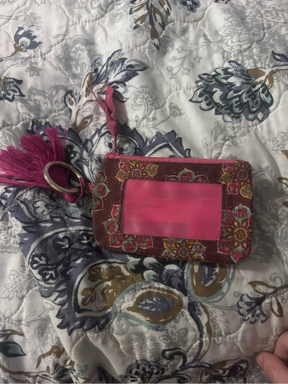 Simply Southern Pink Patterned ID Card Holder with Tassel Ring